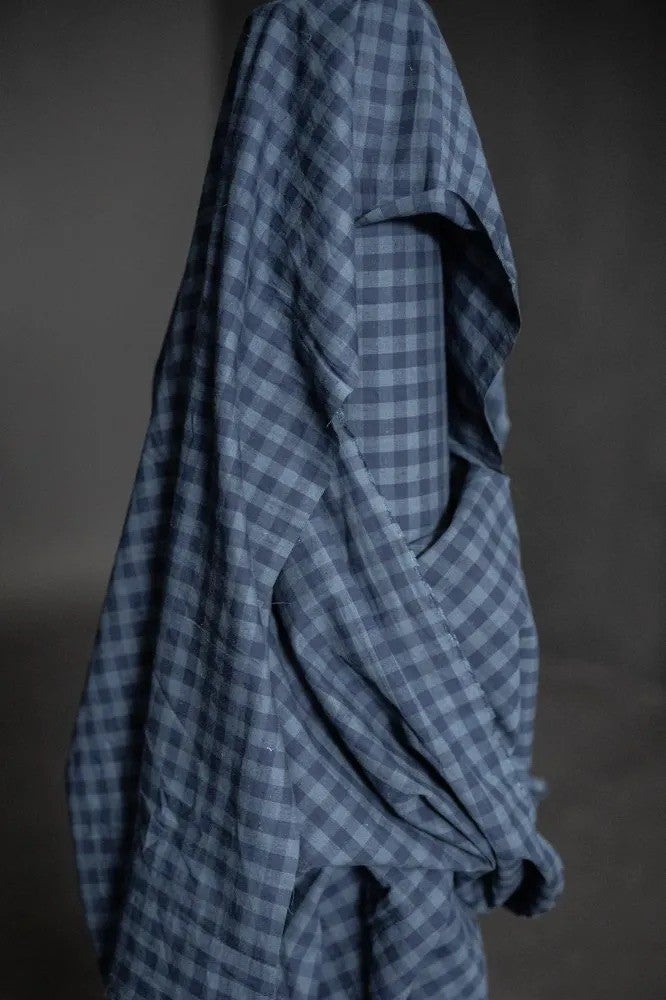 Uniform Blues Organic Cotton/Linen Gingham — Merchant and Mills, photo 1 of 3