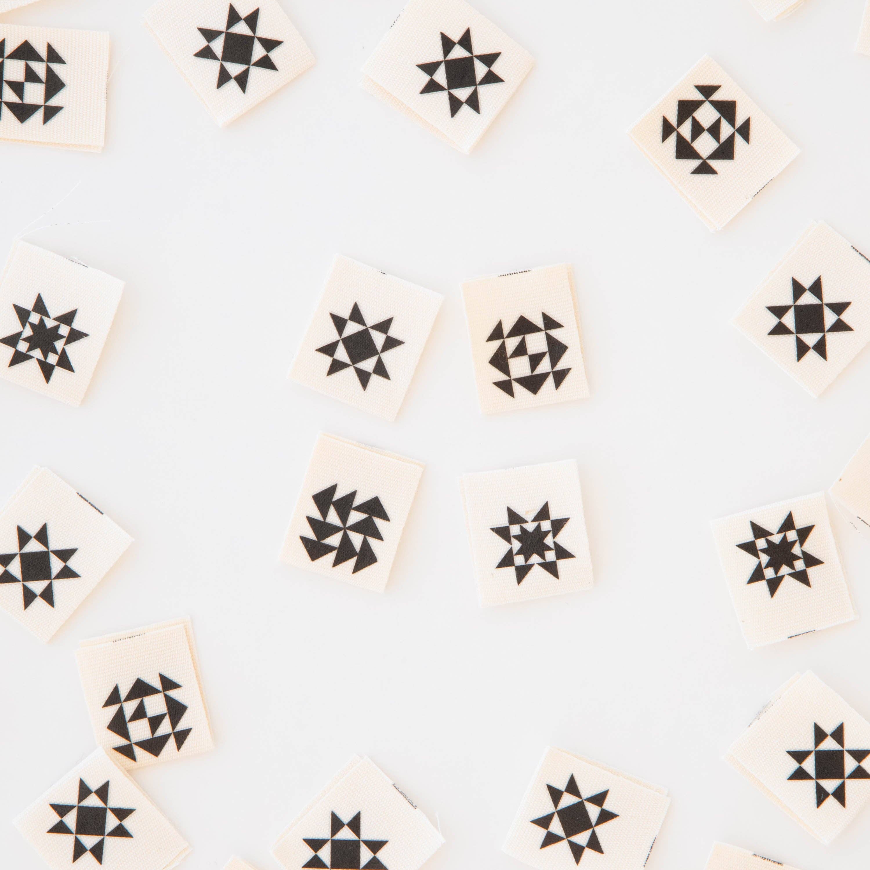 Black Quilt Block woven labels — Sarah Hearts, photo 2 of 3