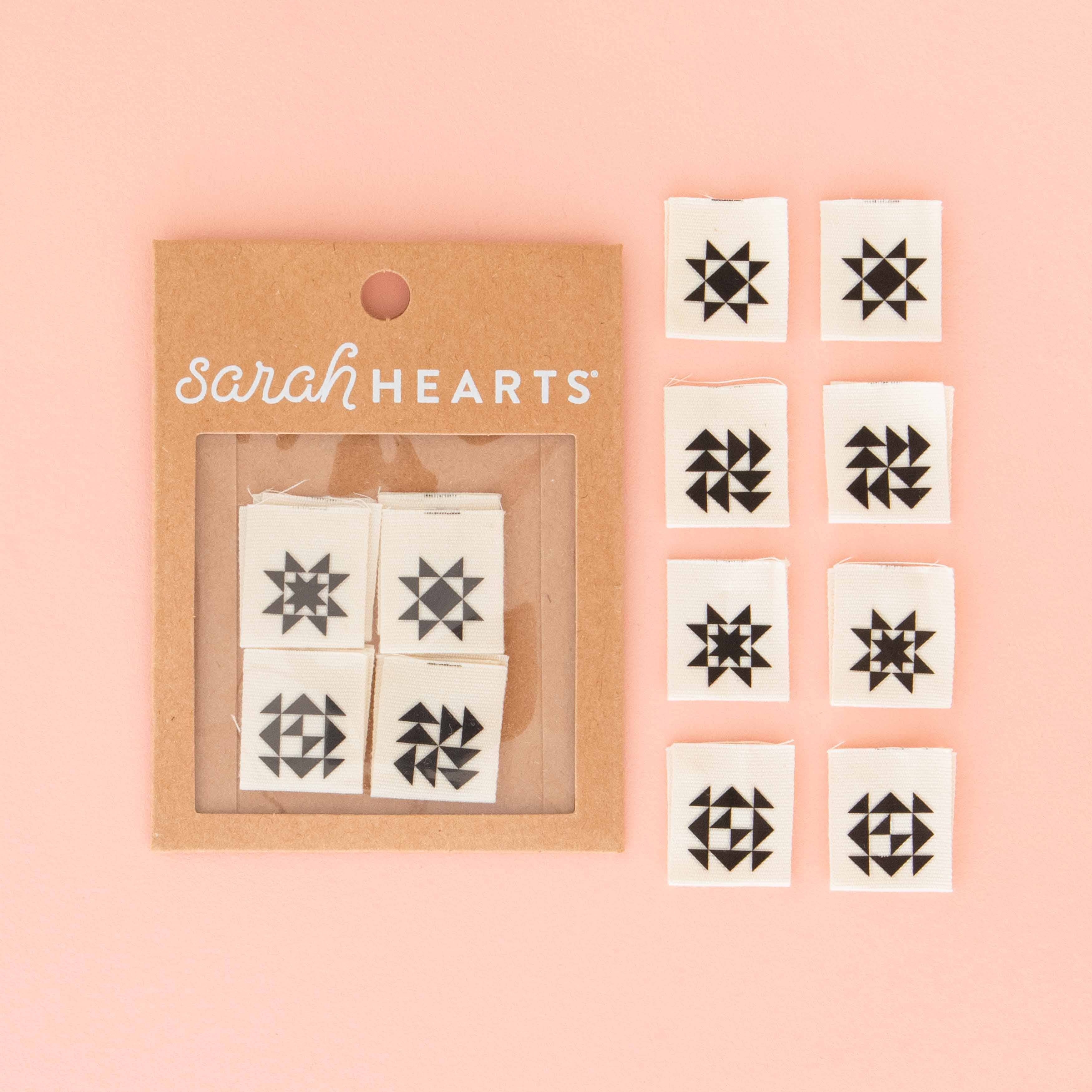 Black Quilt Block woven labels — Sarah Hearts, photo 1 of 3