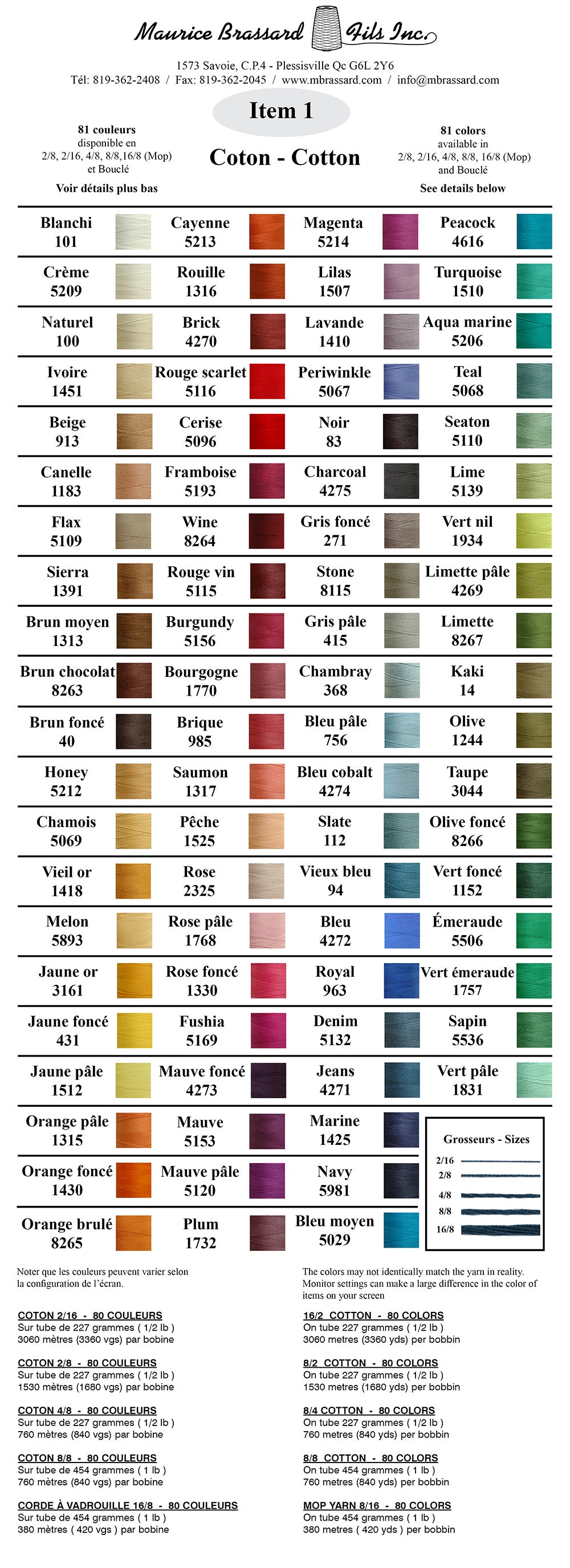 8/2 Cotton Yarn — Maurice Brassard, photo 2 of 8