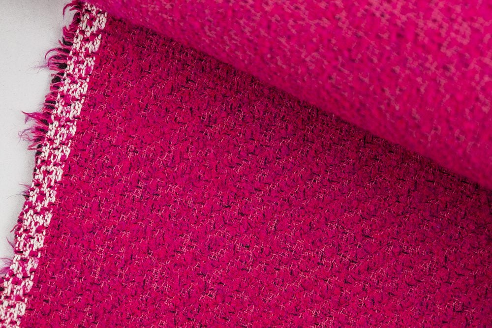 REMNANT: Italian Wool - Fuschia Boucle