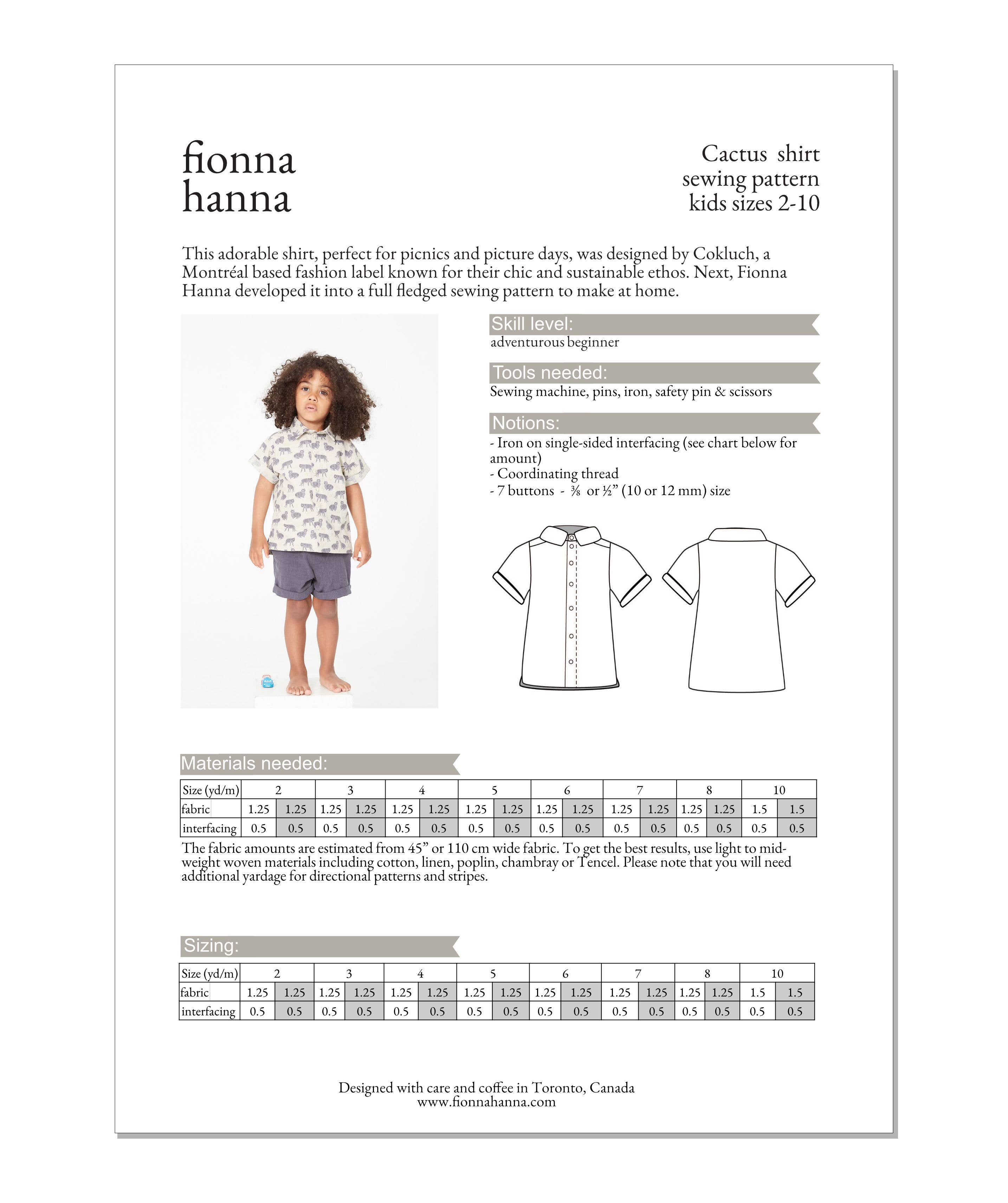 Cactus Shirt Sewing Pattern, photo 3 of 5