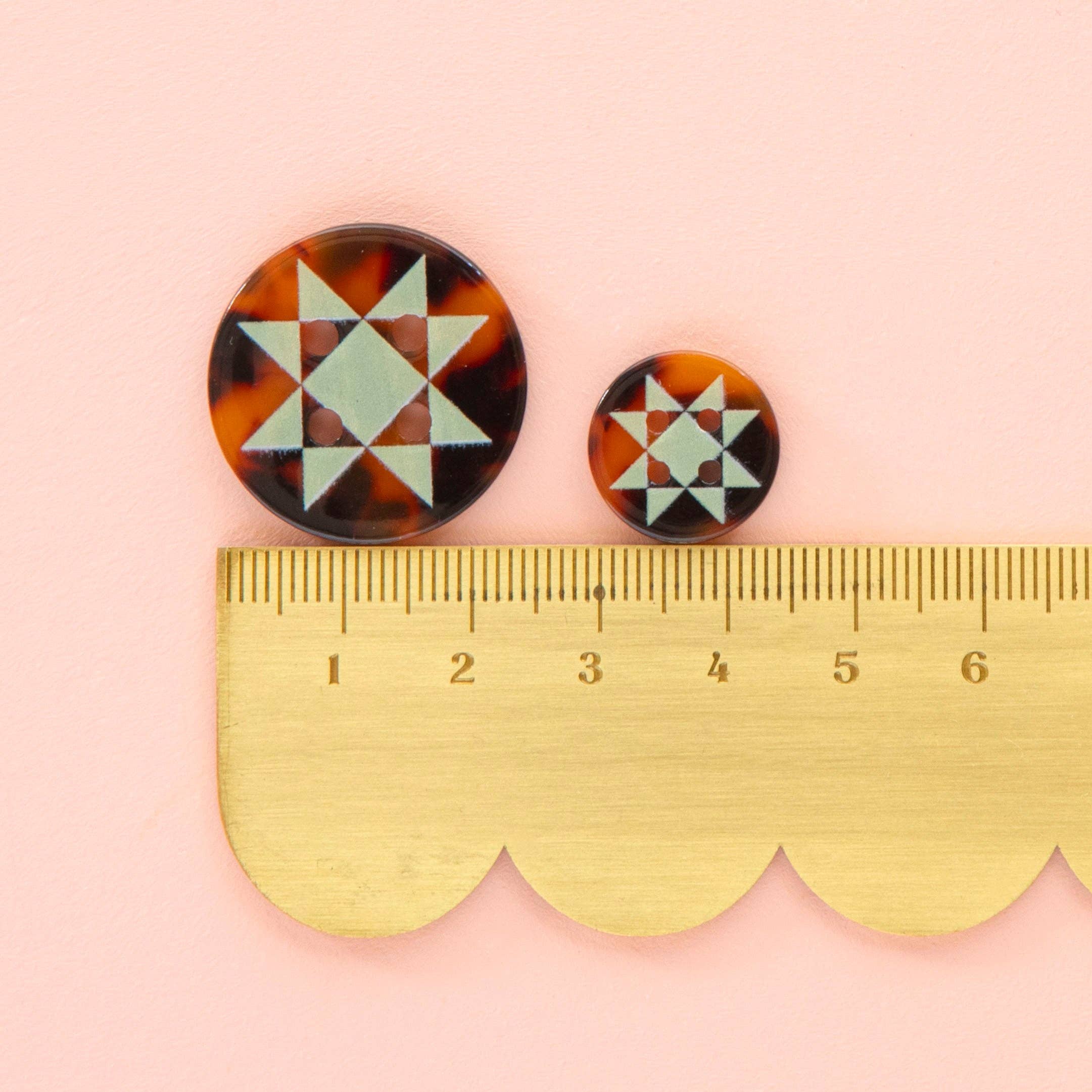 Quilt Star 5/8" Buttons — Sarah Hearts, photo 2 of 2