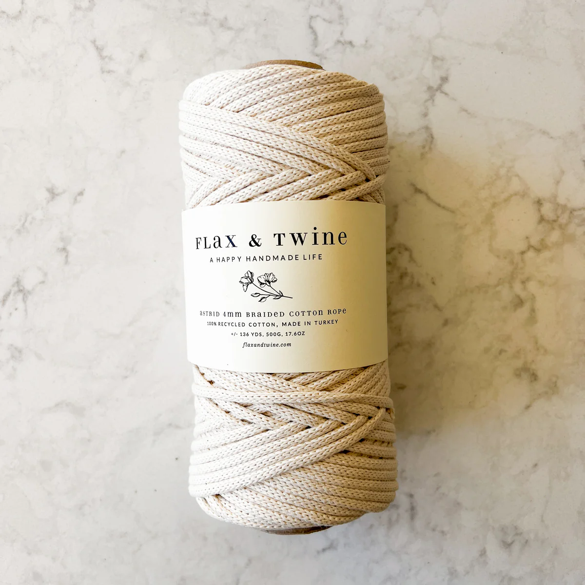 4mm Braided Cotton Rope — Flax & Twine, photo 2 of 7
