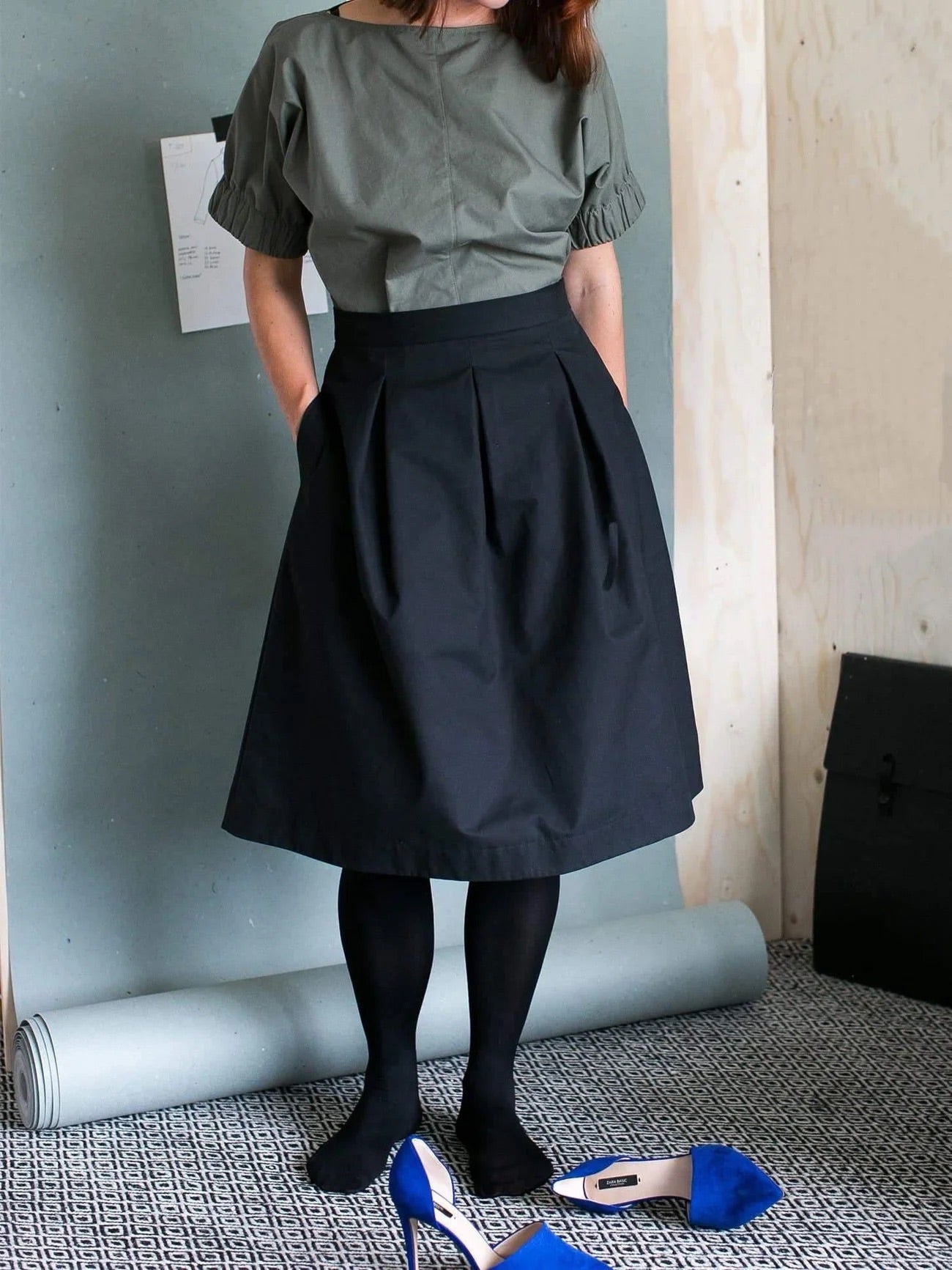 Three Pleat Skirt — The Assembly Line, photo 1 of 4