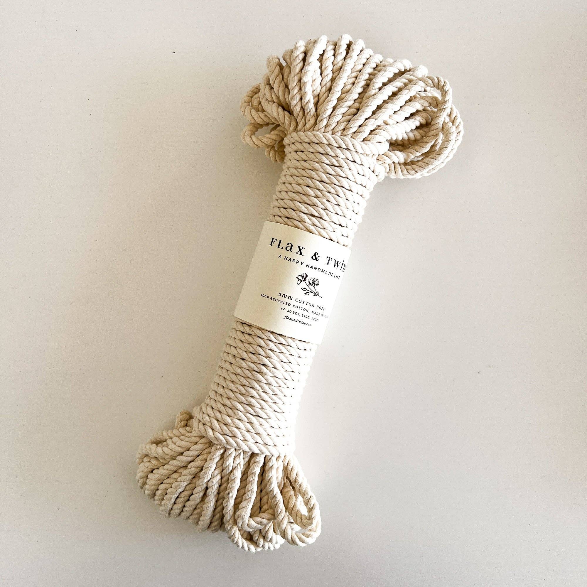 5mm Brenn Twisted Cotton Rope — Flax & Twine, photo 2 of 8
