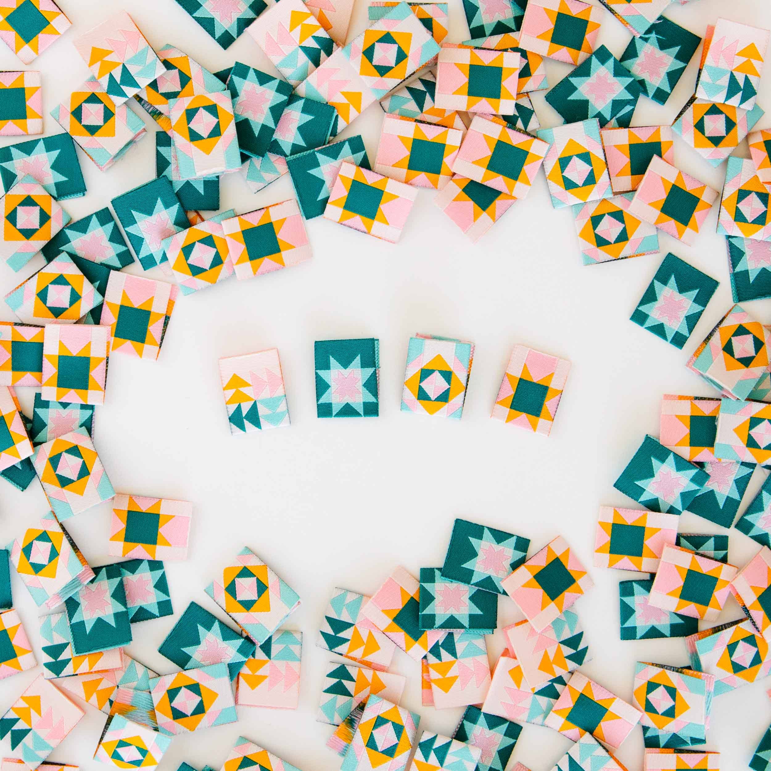Quilt Blocks woven labels — Sarah Hearts, photo 2 of 3