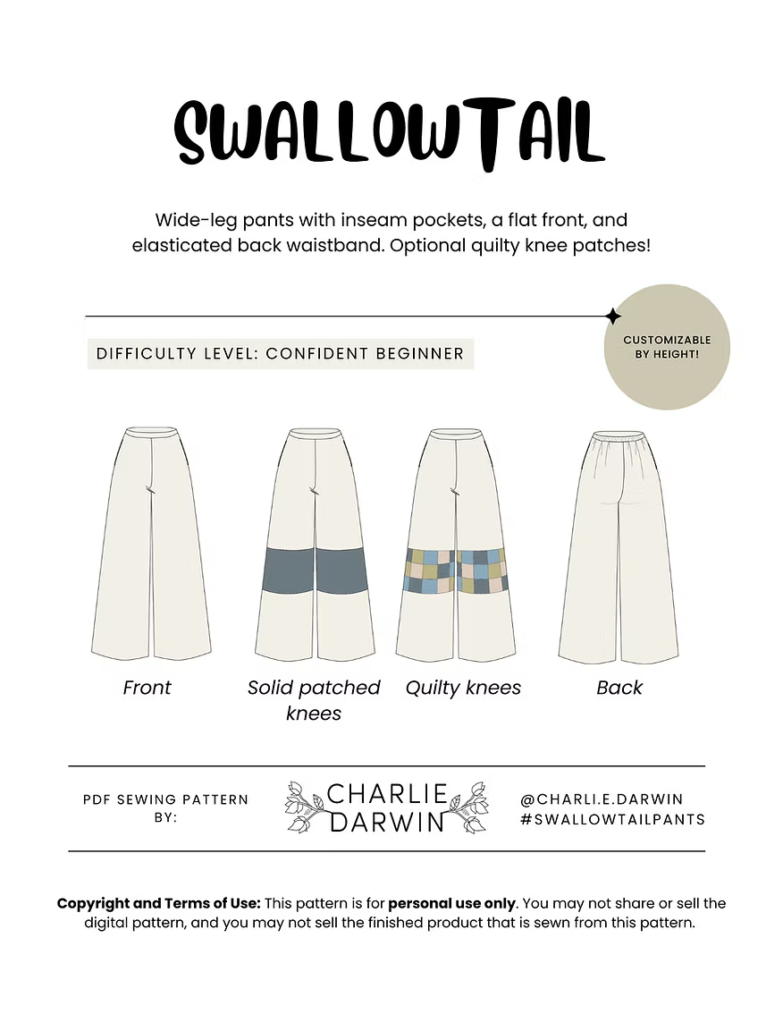 Swallowtail Pants — Charlie Darwin Textiles, photo 2 of 8