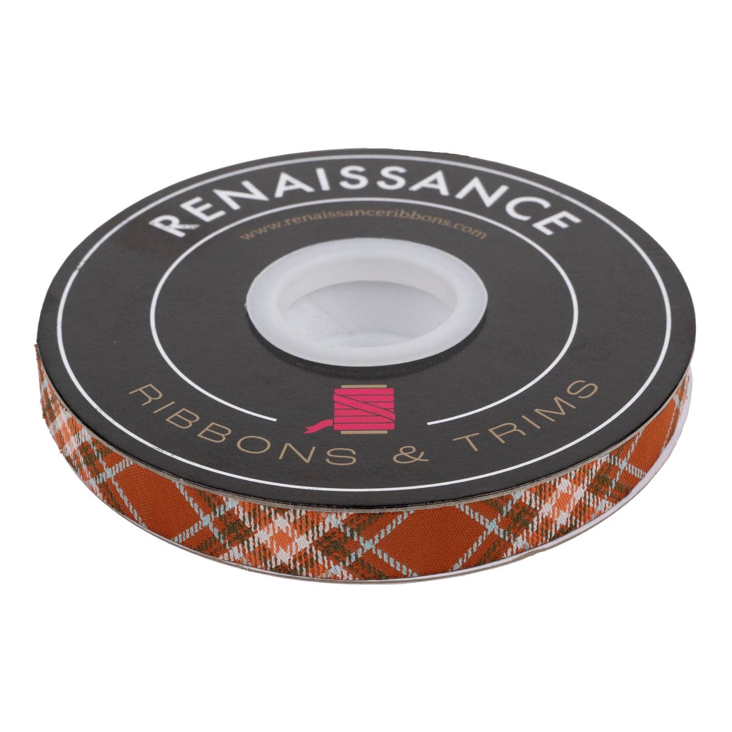 Rust Plaid Ribbon - Renaissance Ribbons, photo 2 of 3