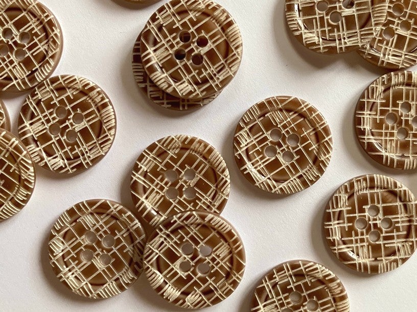 Brown Etched Shell Buttons