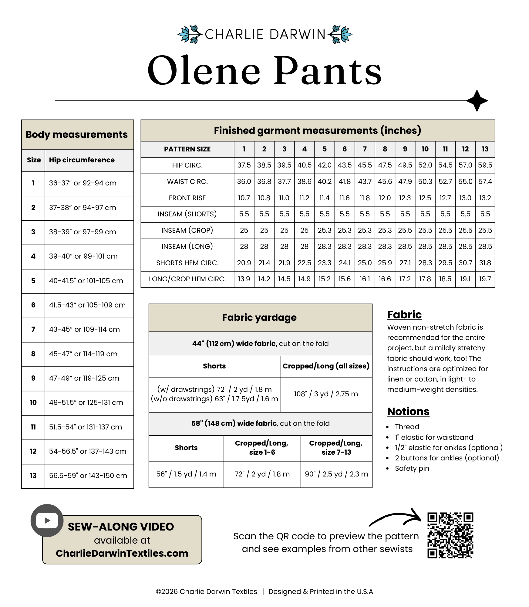 Olene Pants — Charlie Darwin Textiles, photo 2 of 2