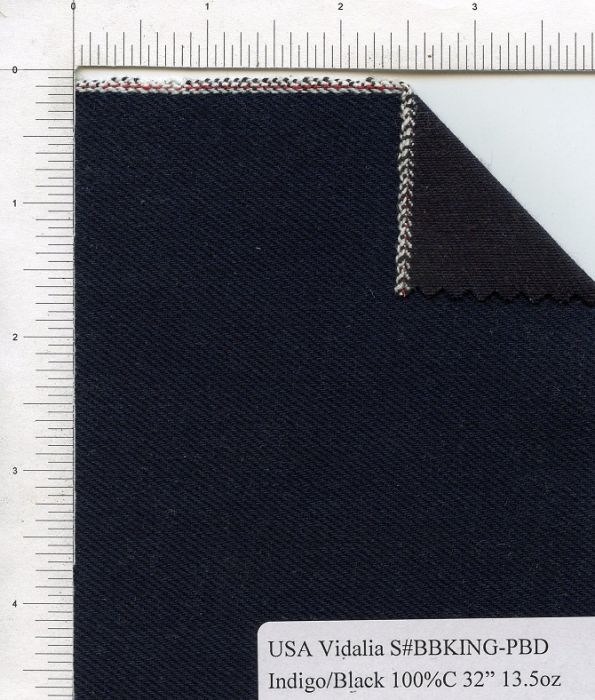 USA Selvedge Cone Denim (Indigo/Black) — Vidalia Mills