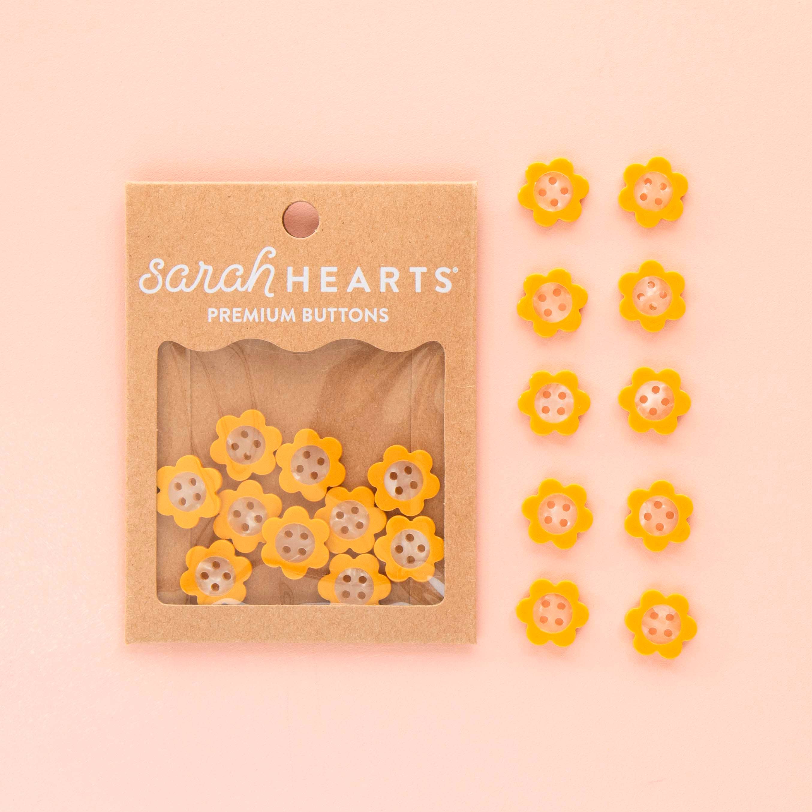 Yellow Daisy 5/8" Buttons — Sarah Hearts, photo 1 of 4